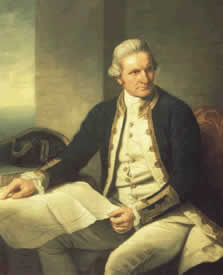 From the famous society portrait of Captain James Cook by Nathaniel Dance. Sir Joseph Banks commissioned the painting in 1776. The original now resides at The National Maritime Museum in London.