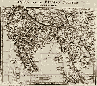 Map of India and Burma by the premier English cartographer, John Arrowsmith, circa 1828.
